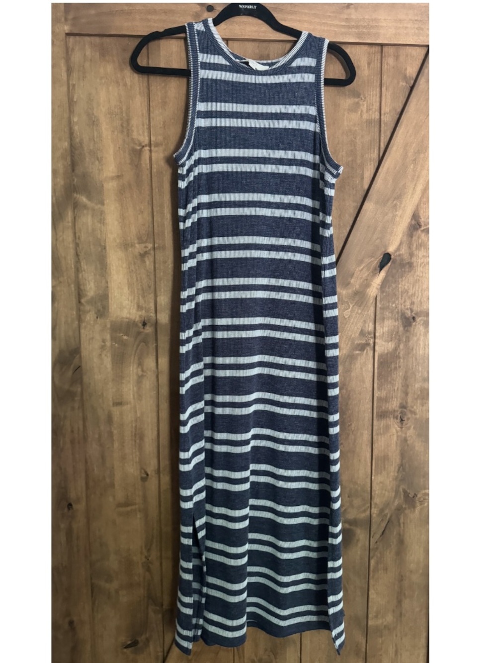 LOFT Navy and White Striped Knit Top